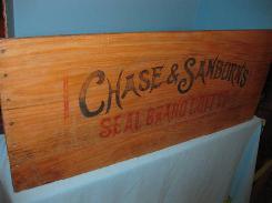 Chase & Sanborn's Seal Brand Coffee Wooden Panel Sign
