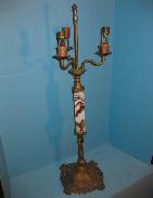 Art Deco Marble & Ornate Iron Table Lamp