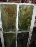 Green Caramel Art Glass Windows 