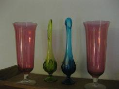 Cranberry Glass Vases 