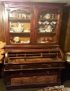    Victorian Walnut Cylinder Desk/ Bookcase 