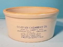 Sunbeam Creamery Advertisement Butter Crock 