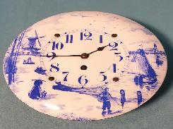 German Delft Porcelain Wall Clock 