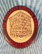 Rockford National Bank Celluloid Button Bank 