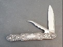 Sterling Silver Embossed Pocket 'Fruit' Knife 