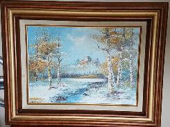 F. Whitman Scenic Oil Painting 