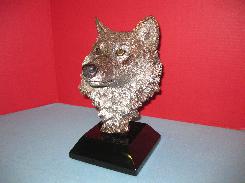 Bronze Scent In The Air Gray Wolf Sculpture