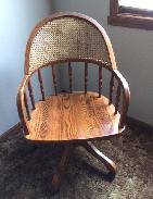 Oak Cane Back & Spindle Office Chair 