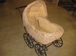 Heywood & Wakefield Deluxe Wicker Baby Stroller