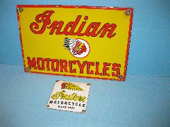 Indian Motorcycles Porcelain Sign