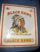 Black Hawk Embossed Metal Sign