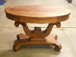 Mahogany Empire 1860 Oval Parlor Table