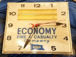 Economy Fire & Casualty Co. Lighted Clock