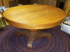 Round Oak Pedestal Table w/ Empire Base