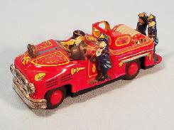 Japanese Tin Litho Friction Fire Truck 