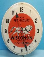 Wisconsin Heavy Duty Engines Neon Clock 