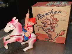 Alps Cellulois Wind Up 'Rancher' Toy