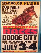 Dodge City Kansas Motorcycle Races Poster