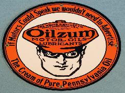 Oilzum Motor Oil Porcelain Sign