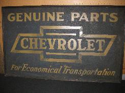     1920's Chevrolet Genuine Parts Sign