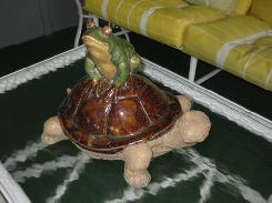 Ceramic Turtle w/Frog on Back