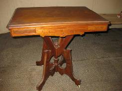 Walnut Rectangular Carved Parlor Table