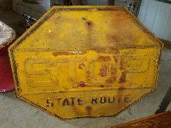 Early Steel State Route Stop Sign