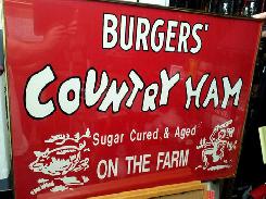 'Burger's Country Ham' Metal Signs