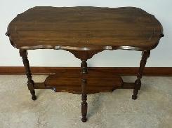 Walnut Deco Carved Parlor Table 