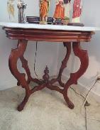 Victorian Walnut Marble Top Parlour Table