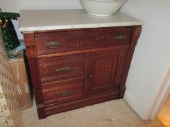 Victorian Walnut Marble Top Commode